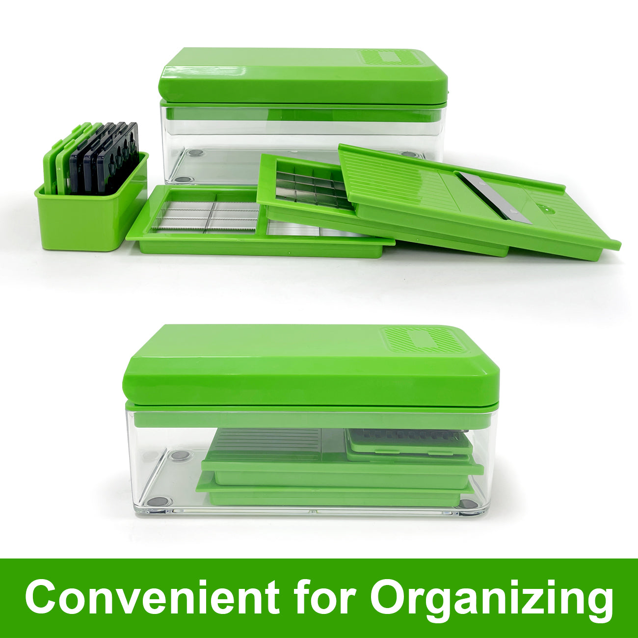 Green Multifunctional 14 in 1 Vegetable Chopper - 10 Blades