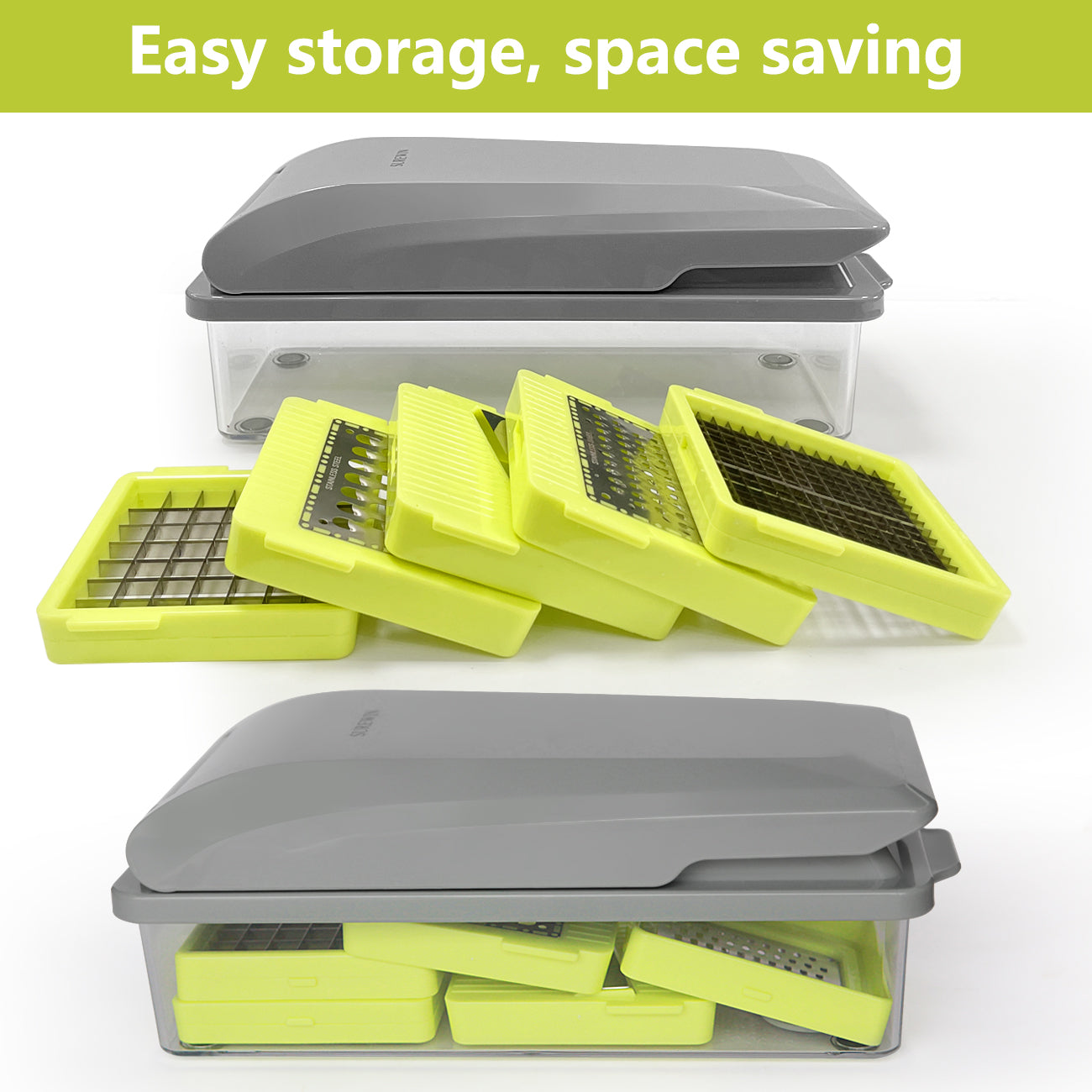 All-in-1 Mandoline Slicer Spiralizer & Chopper - Gray