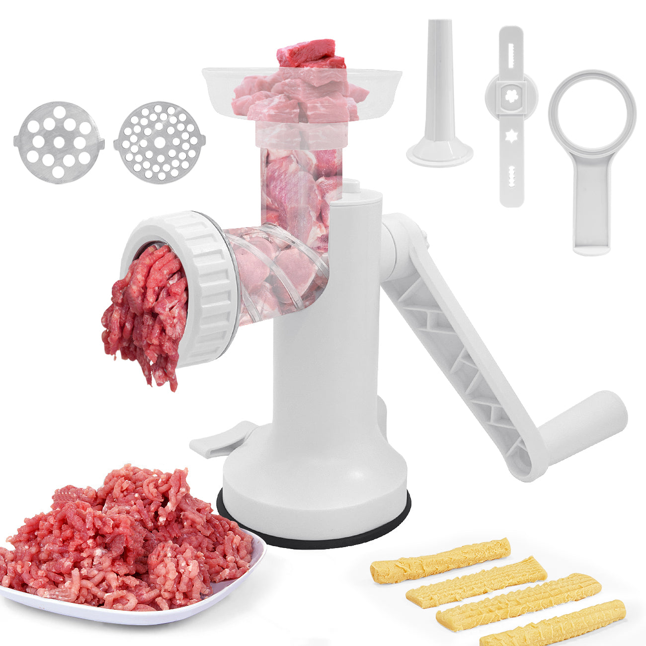 3-in-1Manual Meat Grinder, With Stainless Steel Blades