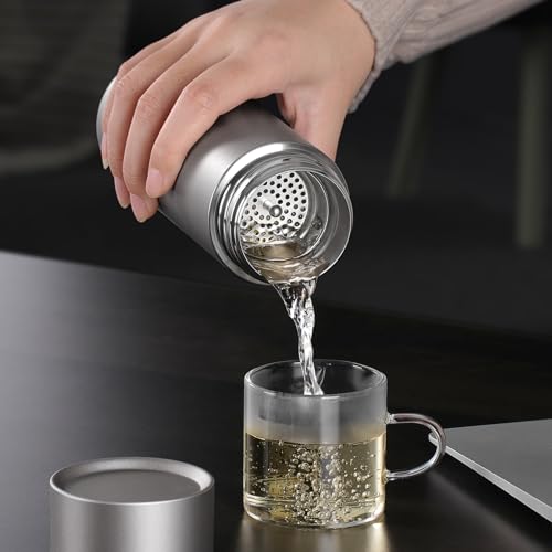 450ML Titanium Water Bottle with Tea Infuser