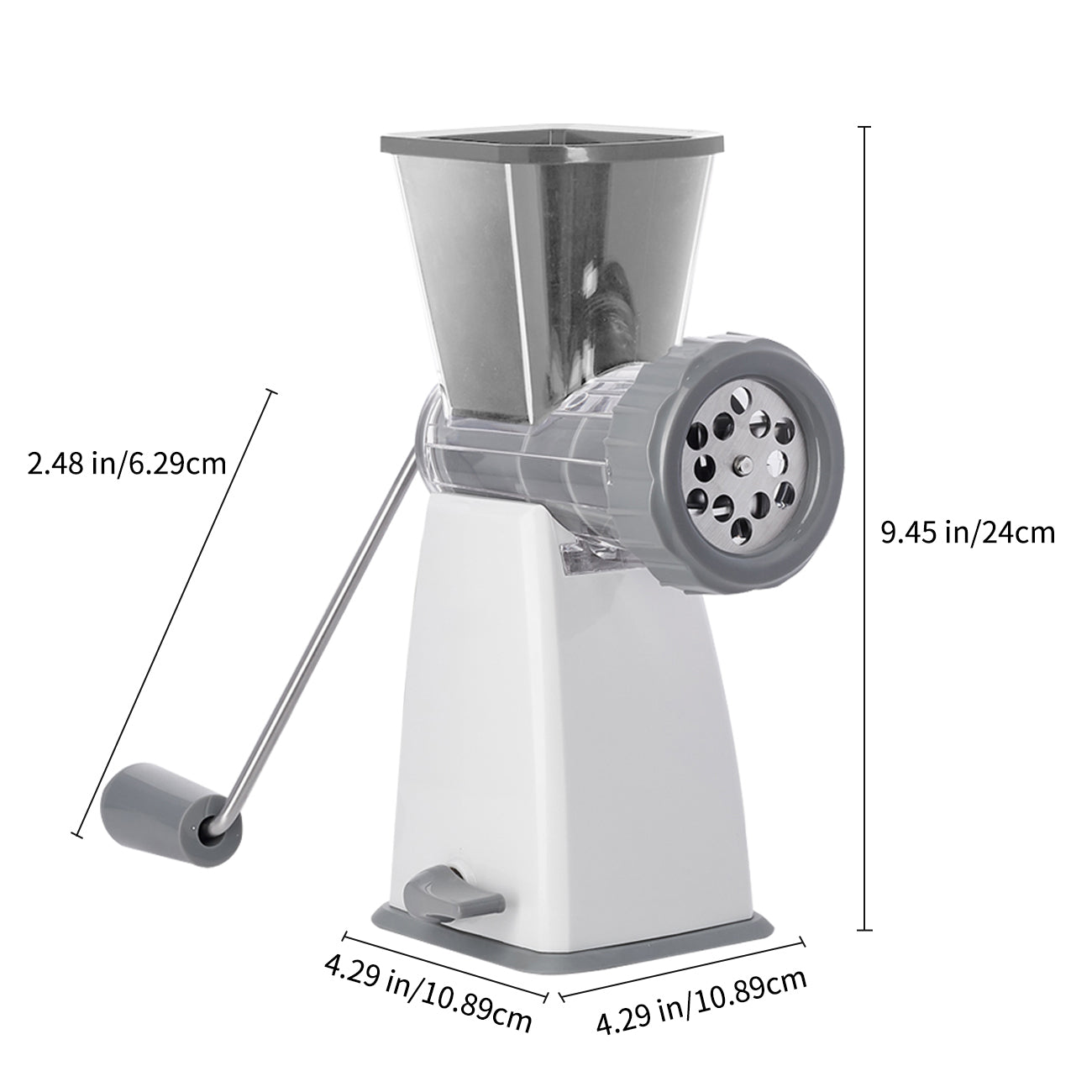 Manual Meat Grinder with Stainless Steel Blades -Gray