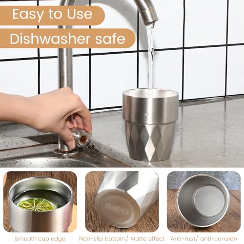 8 Pack of 10 oz Double Layer Insulated Stainless Steel Cups