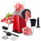 Manual Meat Grinder with Stainless Steel Blades -Red