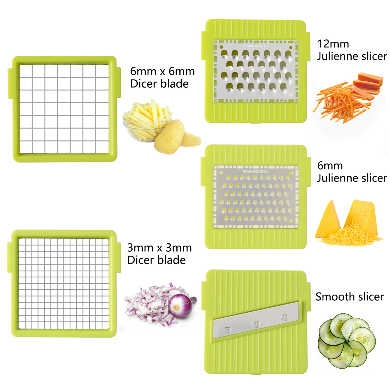 All-in-1 Mandoline Slicer Spiralizer & Chopper - Gray