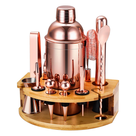 Cocktail Shaker Set Bartender Kit with Stand, 12 Piece Bar Set Drink Mixer Set with Stainless Steel Bar Accessories Tools