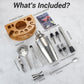 Cocktail Shaker Set Bartender Kit with Stand, 12 Piece Bar Set Drink Mixer Set with Stainless Steel Bar Accessories Tools