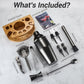 Black Cocktail Shaker Set Bartender Kit with Stand, 12 Piece Bar Set Drink Mixer Set with Stainless Steel Bar Accessories Tools