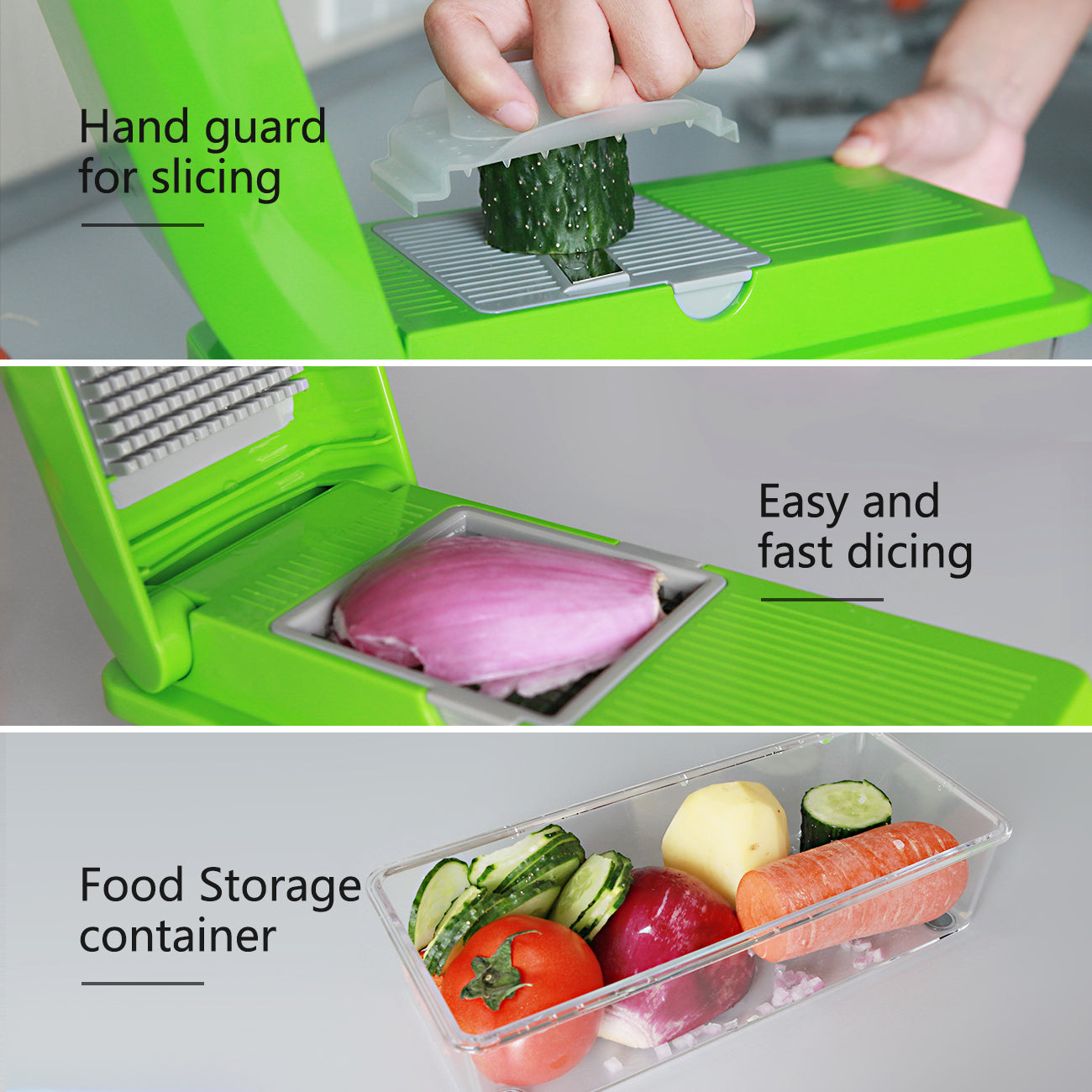 Green Vegetable Chopper - 3 Blades