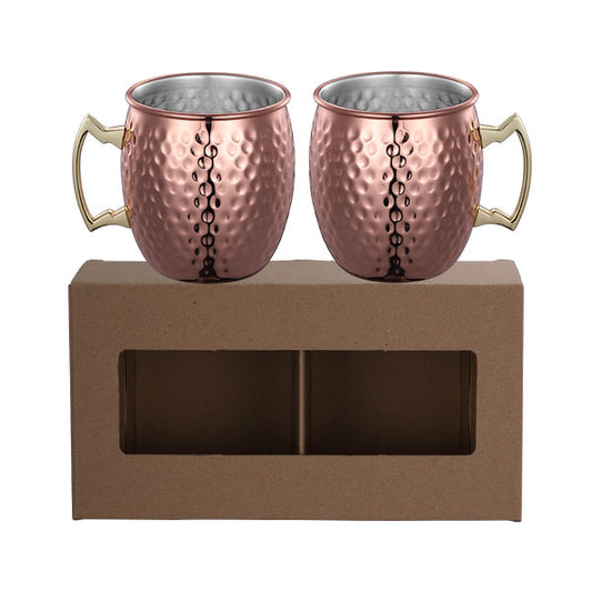 Stainless Steel Cocktail Moscow Mule Cups Copper Plated Moscow Mule Mug Sets