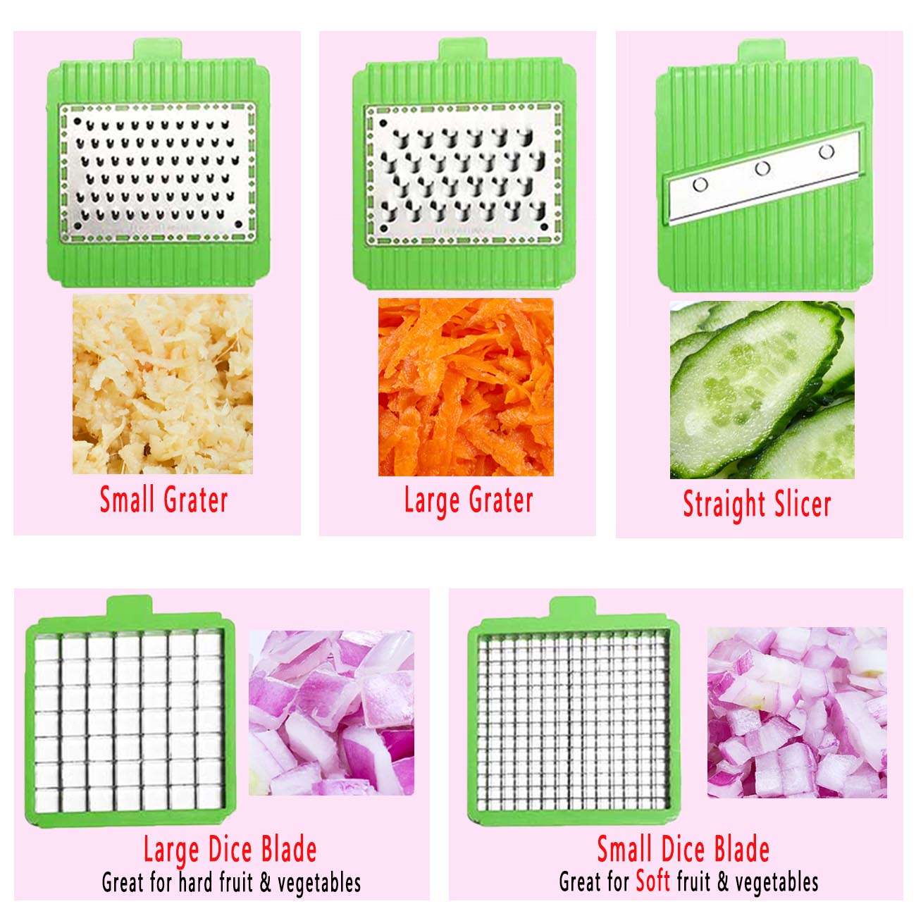 Green Vegetable Chopper - 5 Blades